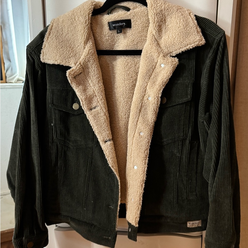 Wondery Women's Green Corduroy Bomber Jacket
